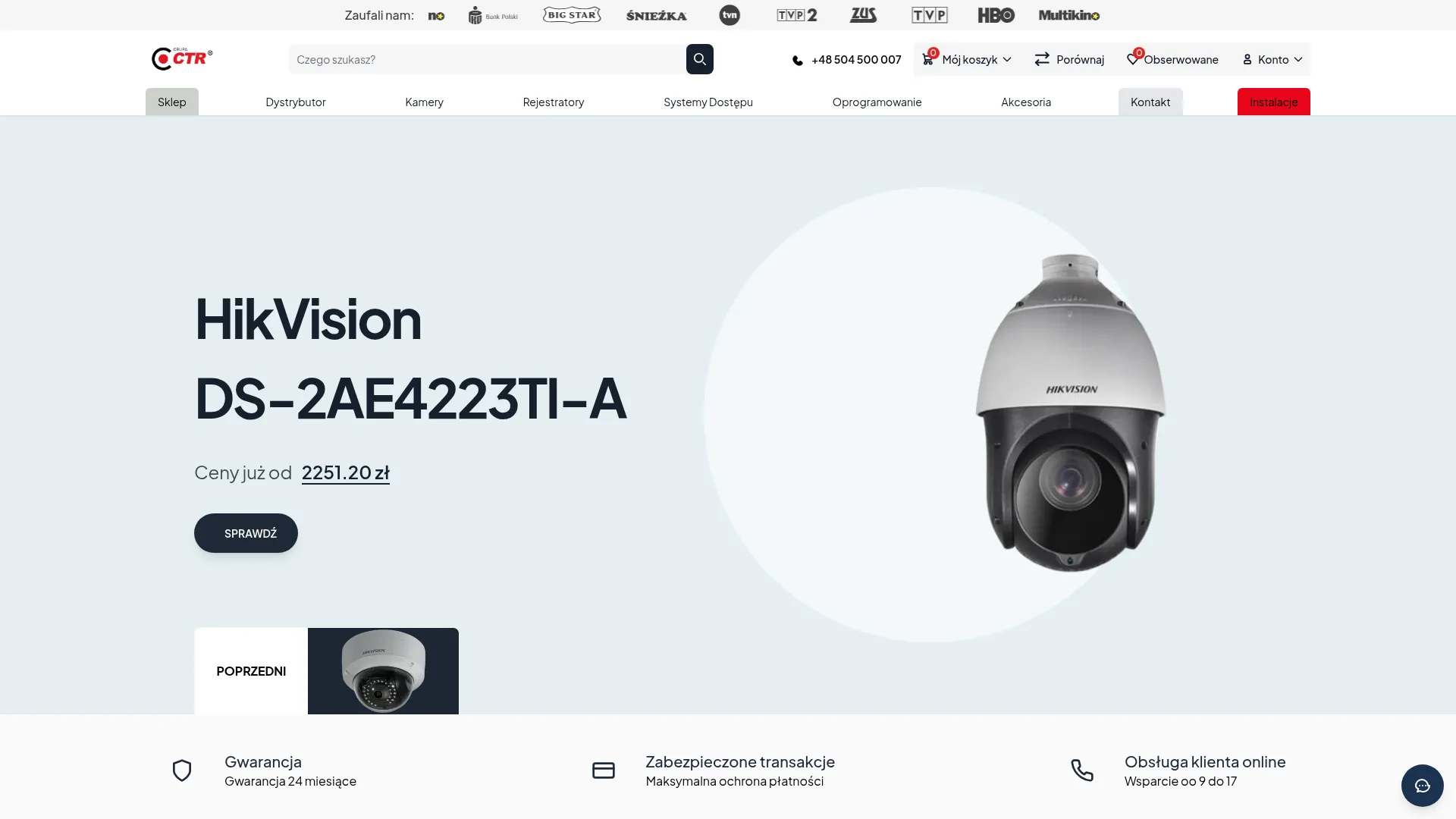 Zrzut ekranu strony CTR