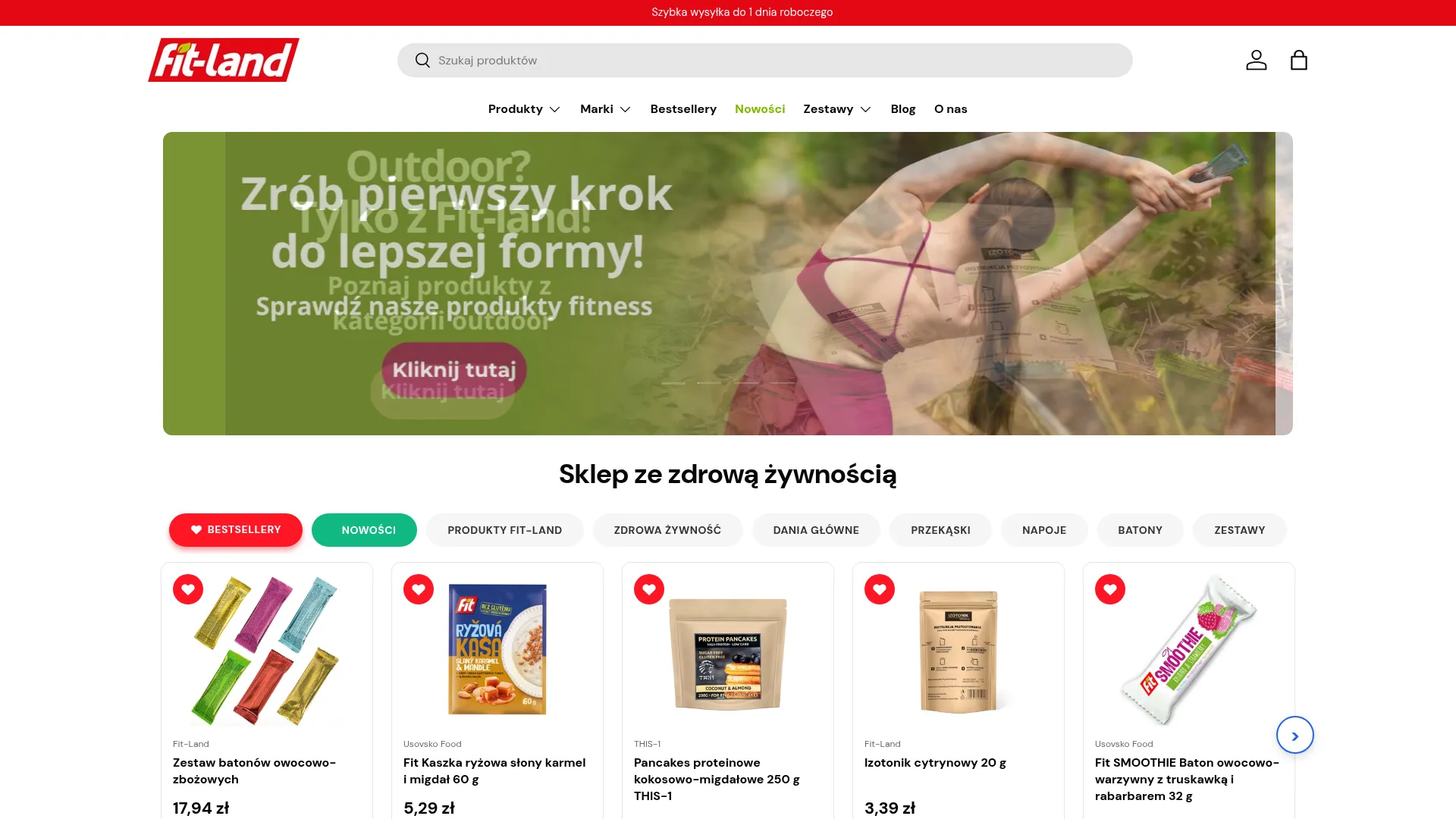 Zrzut ekranu strony Fit-Land Sp. z o.o.