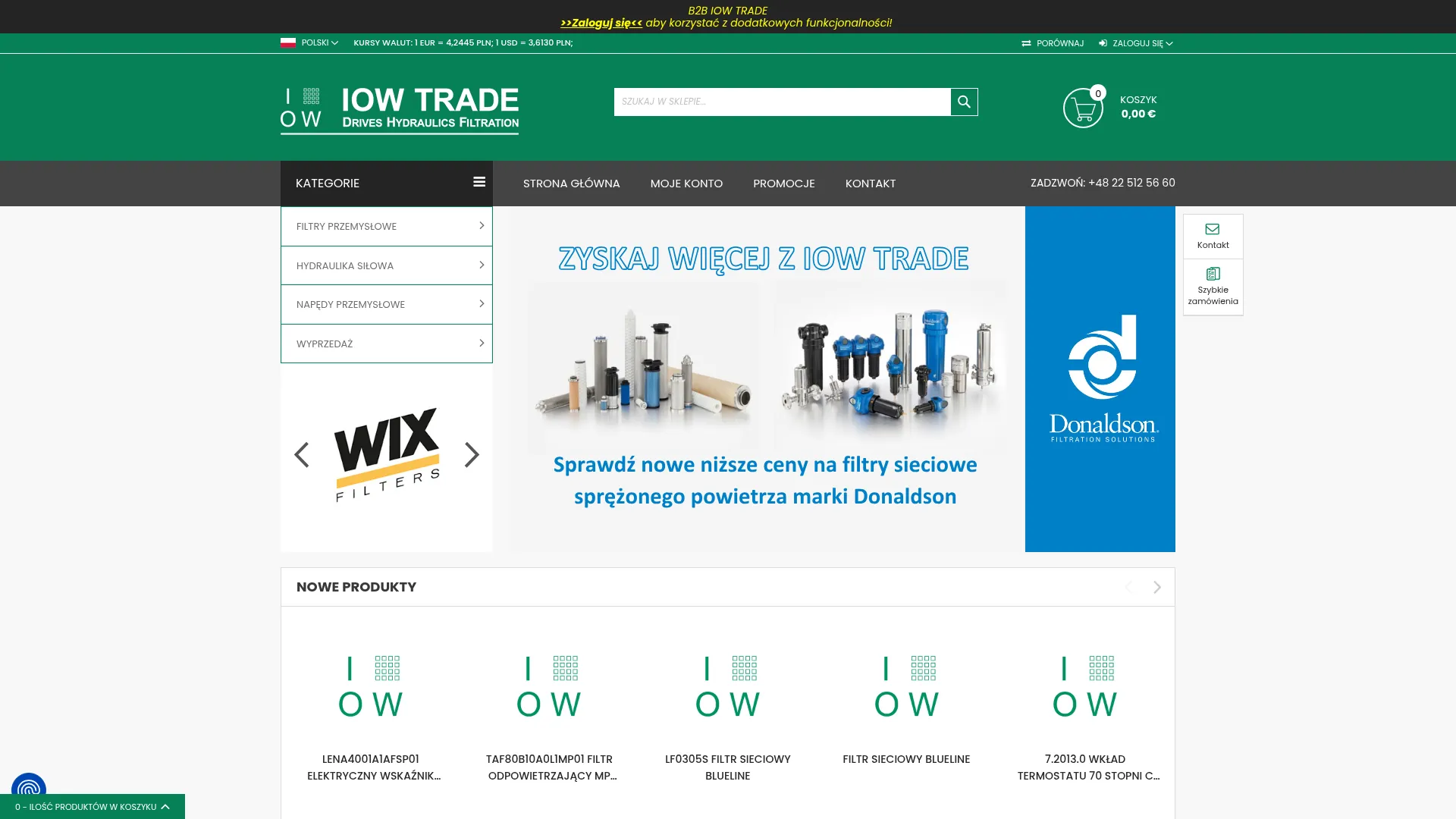 Zrzut ekranu strony IOW TRADE Sp. z o.o.