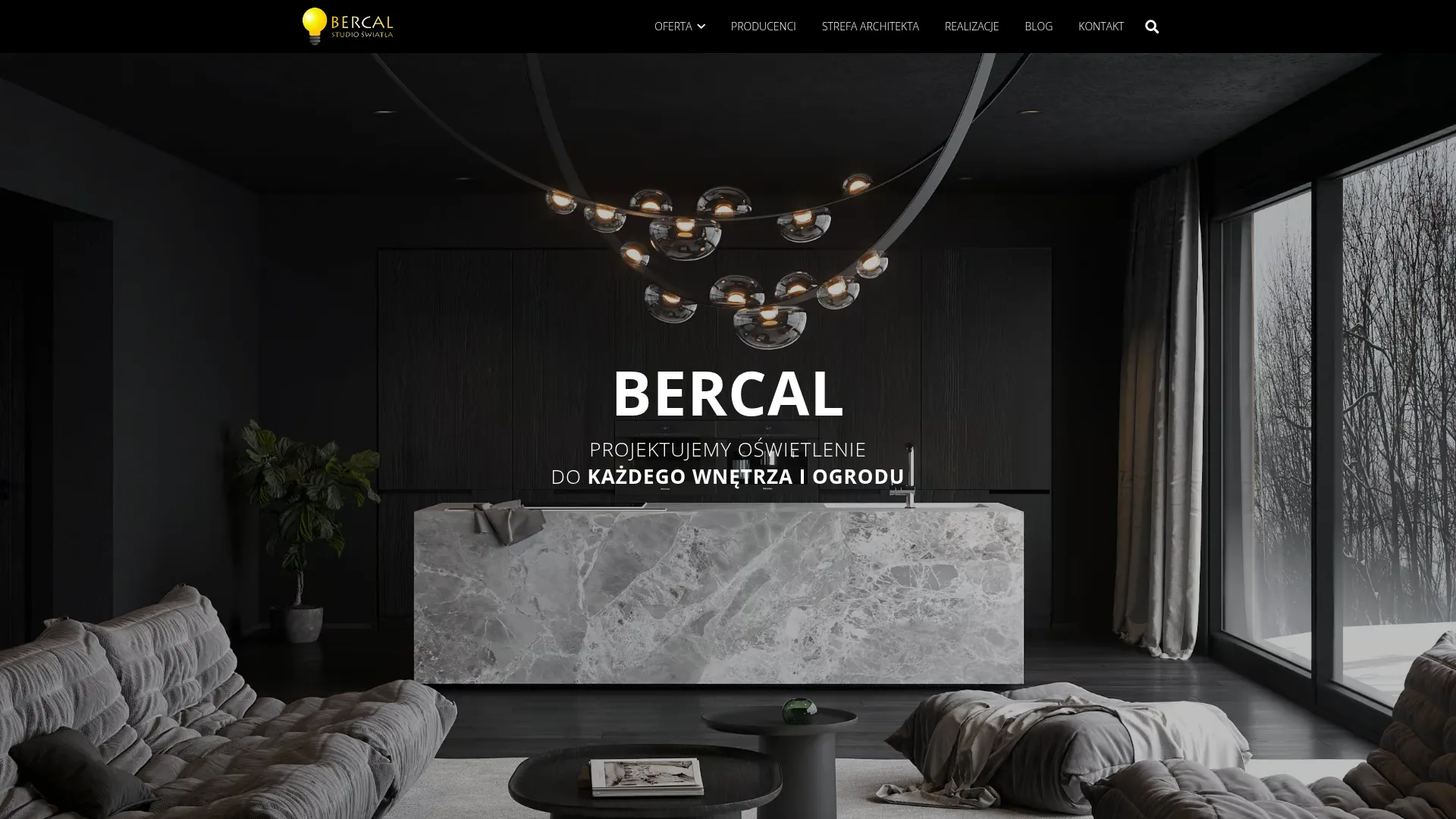 Zrzut ekranu strony BERCAL STUDIO ŚWIATŁA S.C. N.BERCAL, T.BERCAL