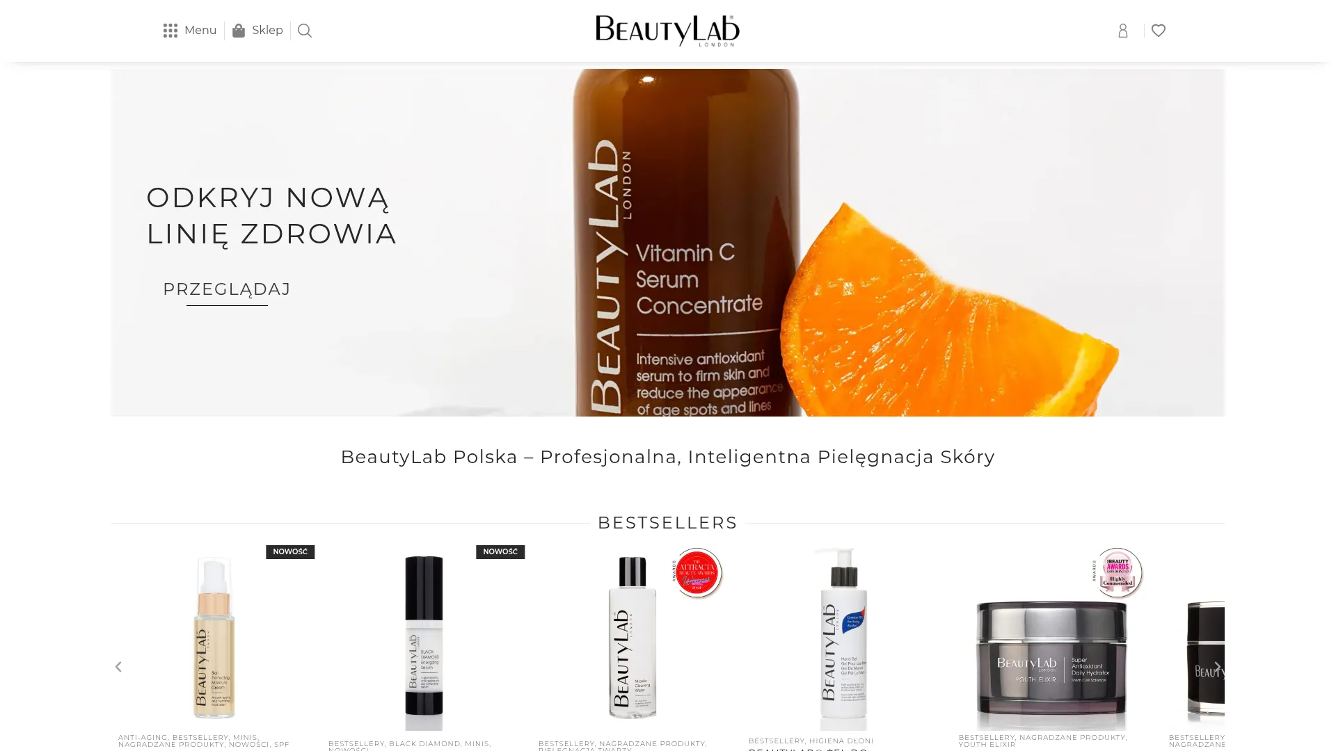 Zrzut ekranu strony BeautyLab