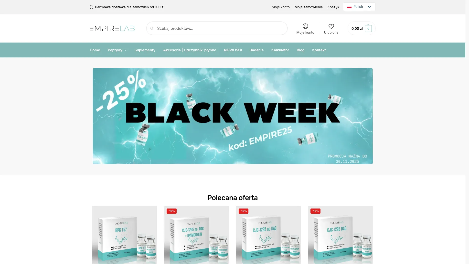 Zrzut ekranu strony EmpireLab Sp. z o.o.