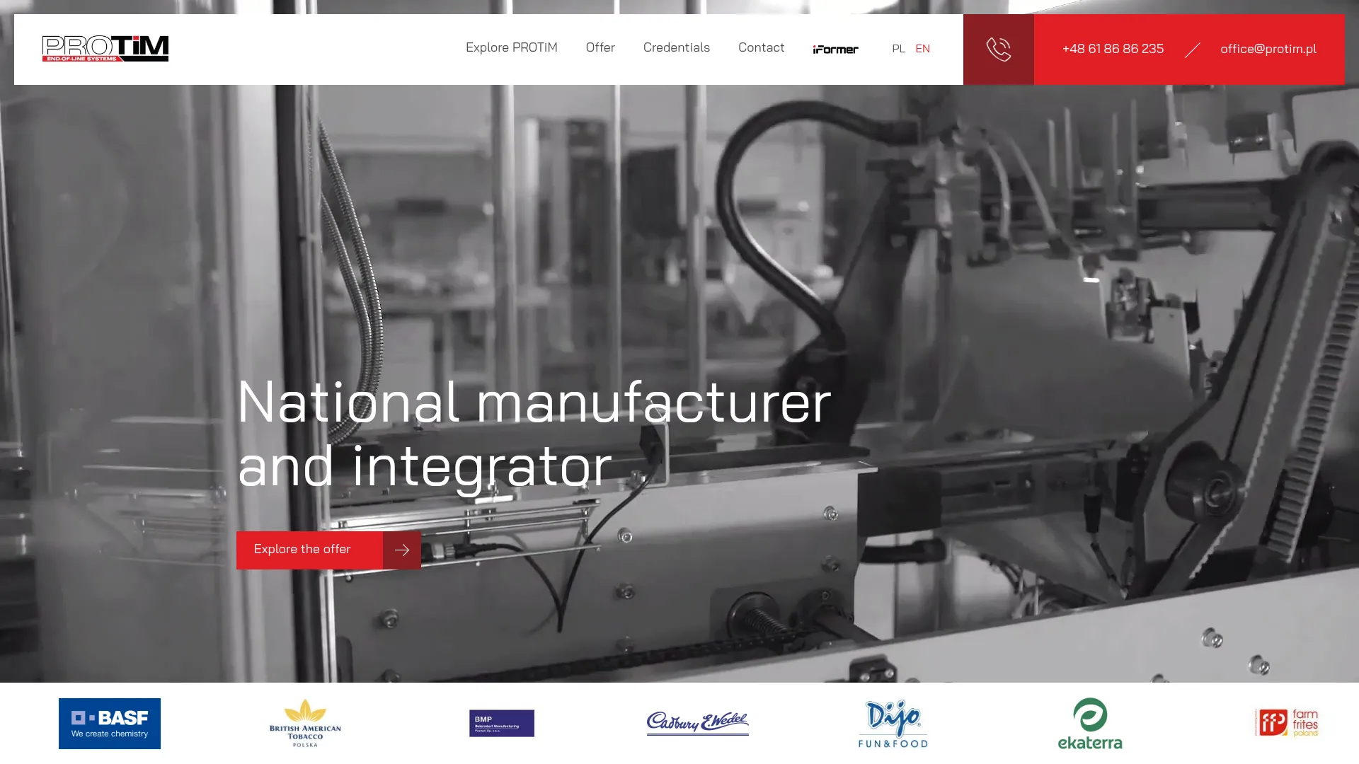 Zrzut ekranu strony PROTiM