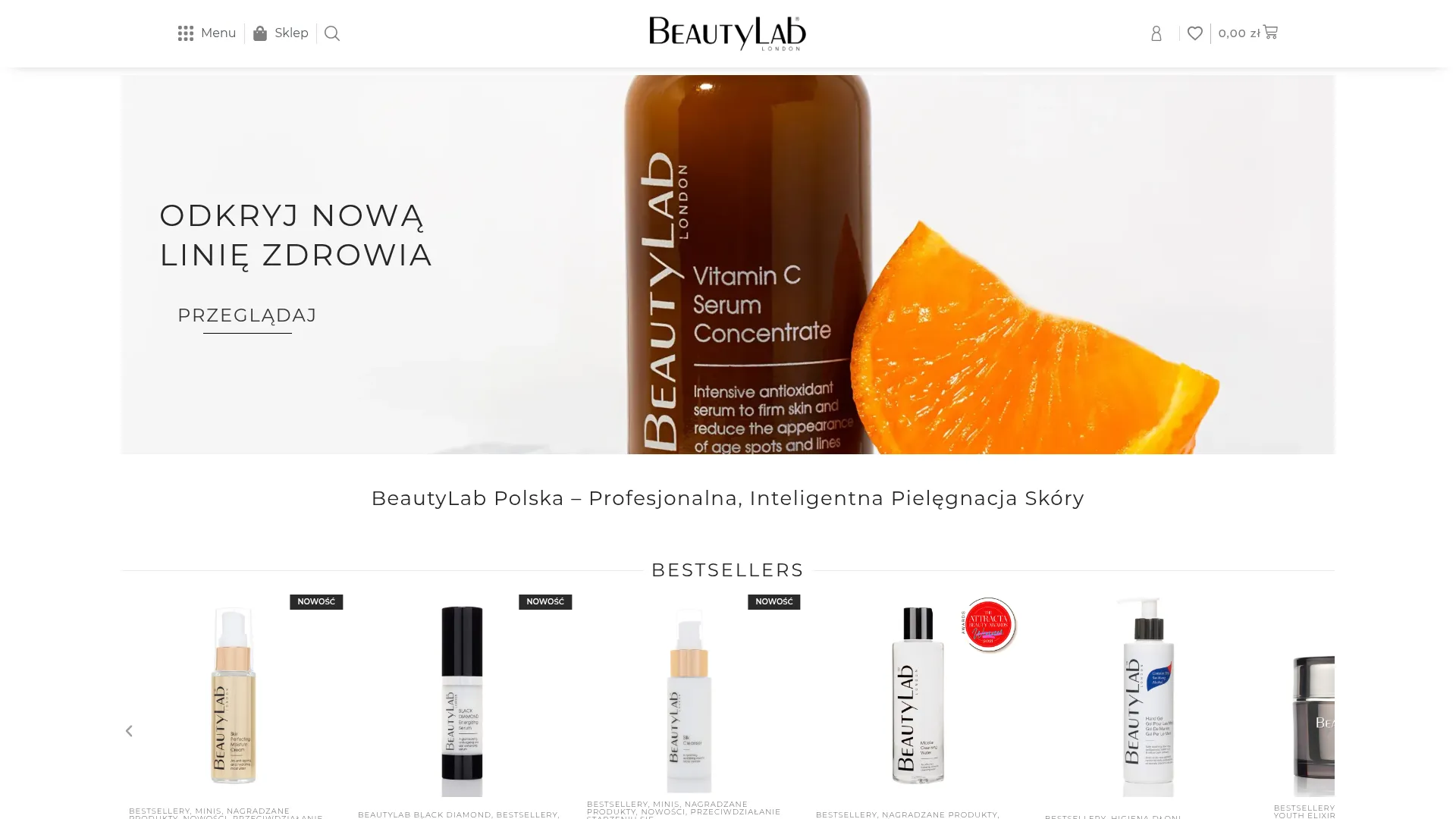 Zrzut ekranu strony BeautyLab